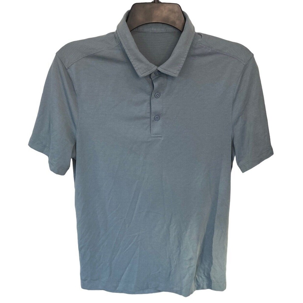 Lululemon Mens‎ Polo Shirt Size Small Blue Casual Golf Preppy